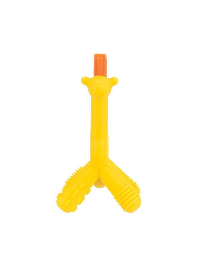 Silicone Geo Zoos Teether - Giraffe Teething Toy For Babies 3+ Months - Soothes And Massages Sore Gums