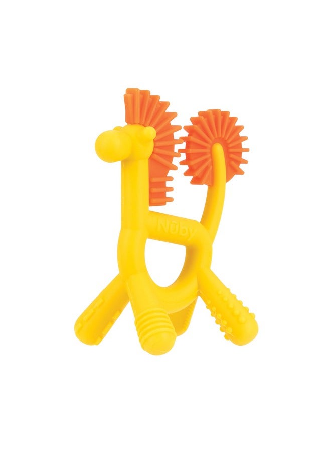 Silicone Geo Zoos Teether - Giraffe Teething Toy For Babies 3+ Months - Soothes And Massages Sore Gums