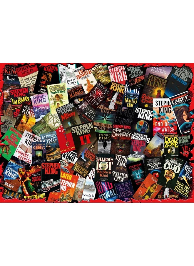 King Of Horror Collage Puzzle For Adults Inspired By Stephen King | Difficult 1000 Piece Jigsaw Puzzle Toy | Interactive Brain Teaser For Game Night | 28 X 20 Inches