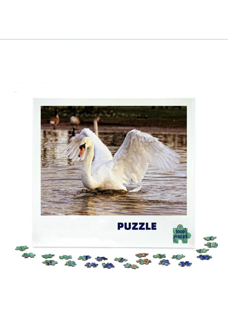 1000-Piece Thick Cardboard Puzzle for Stress Relief and Decoration