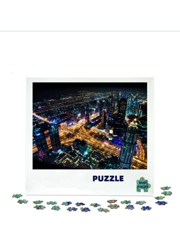 1000-Piece Thick Paper Puzzle for Stress Relief and Decoration