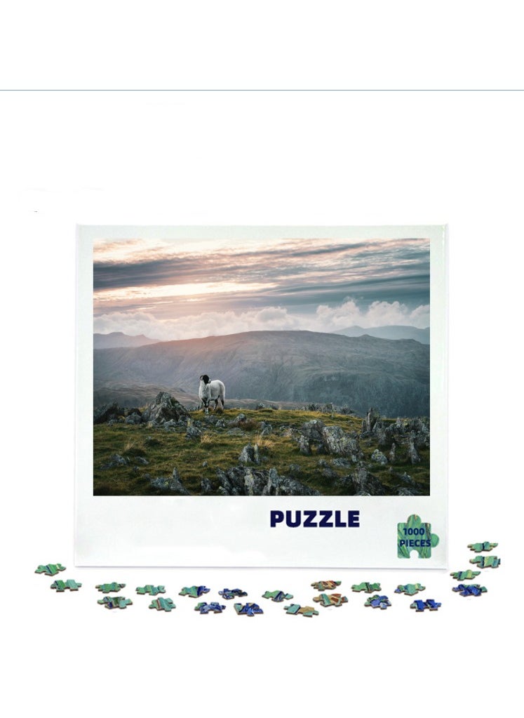 1000-Piece Thick Paper Puzzle - Stress Relief Decor with Educational Benefits