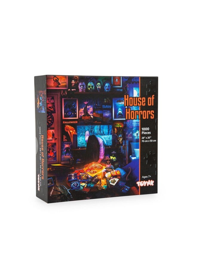 House Of Horrors And Scary Movies 1000 Piece Jigsaw Puzzle By Rachid Lotf | Interactive Brain Teaser Board Game For Adults, Educational Toys & Games | 28 X 20 Inches