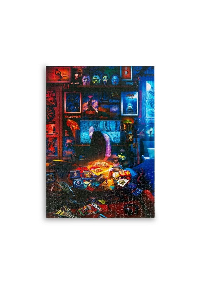 House Of Horrors And Scary Movies 1000 Piece Jigsaw Puzzle By Rachid Lotf | Interactive Brain Teaser Board Game For Adults, Educational Toys & Games | 28 X 20 Inches