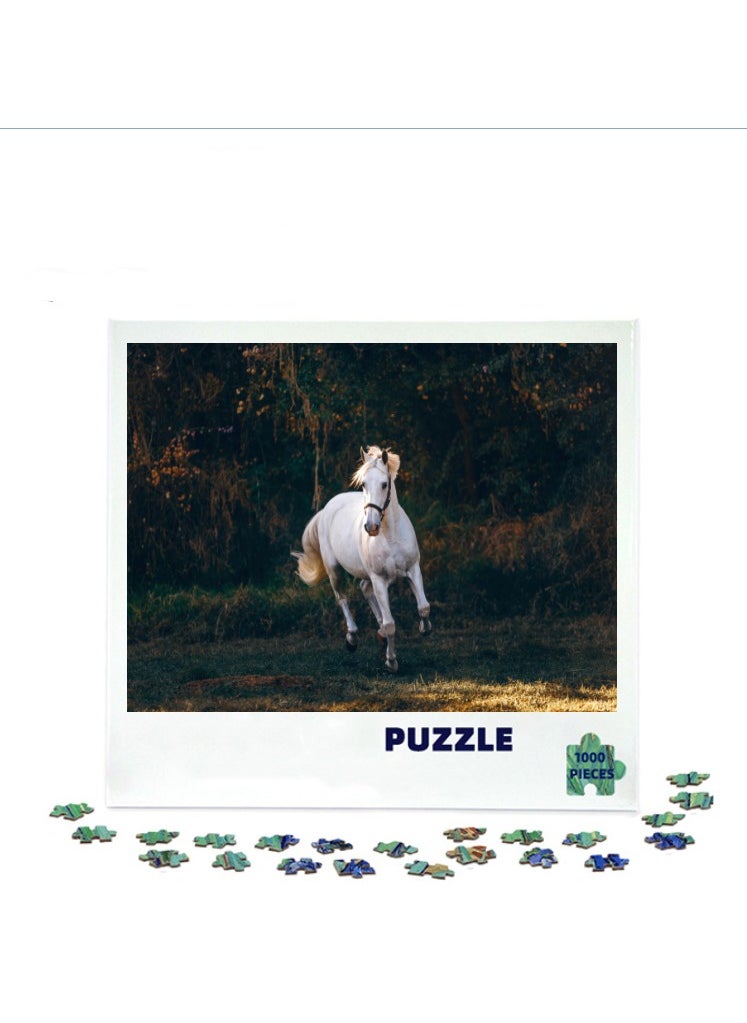 1000-Piece Thick Cardboard Puzzle for Stress Relief and Decoration