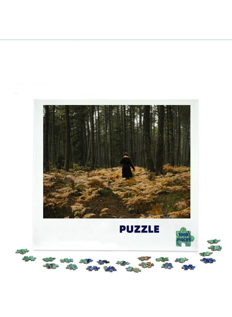 1000-Piece Thick Cardboard Puzzle for Stress Relief and Decoration