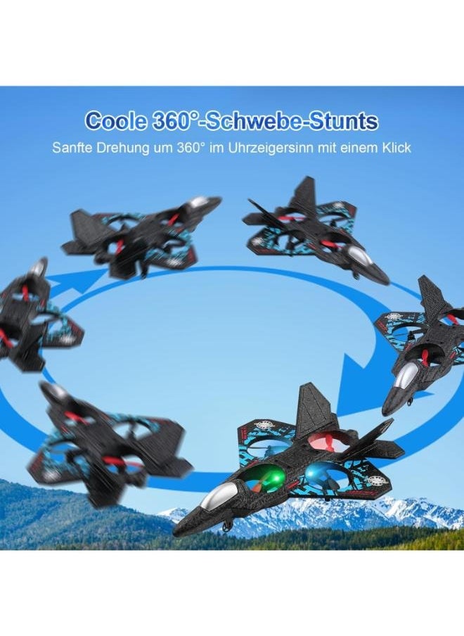 Aeroplane 2.4GHz Remote Controlled Aeroplane L0712 Quadcopter Floating Fighter Plane RC Aeroplane RTF for Beginners, Children and Adults, A Plane Toy with Coloured Lights USB Charging