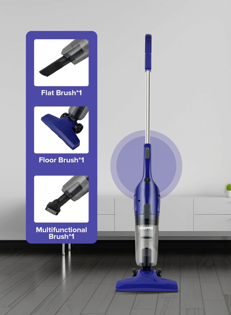 Stick And Handheld Vacuum Cleaner, HEPA Filter, 1.2L Dust Bag Capacity, 600W Powerful Motor, Transparent Dust Cup for Easy Check, Lightweight Body And Low Noise 1.2 L 600 W GVC19055-BL Blue