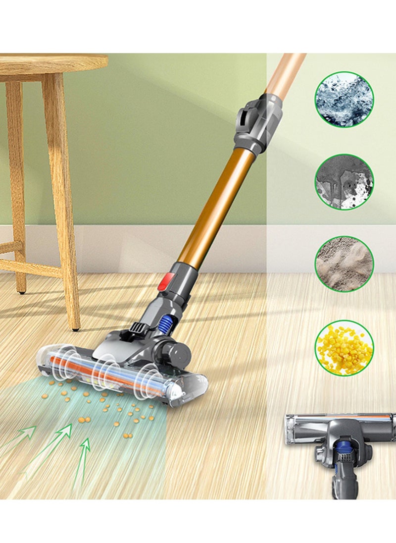 6 in 1 Cordless Vacuum Cleaner, 180° Bendable Wand Stick Vacuum Cleaner with Powerful Suction ＆ LED Headlights,2500mA*6 Rechargeable Cordless Vacuum for Hardwood Floor Pet Hair,45-min Max Runtime