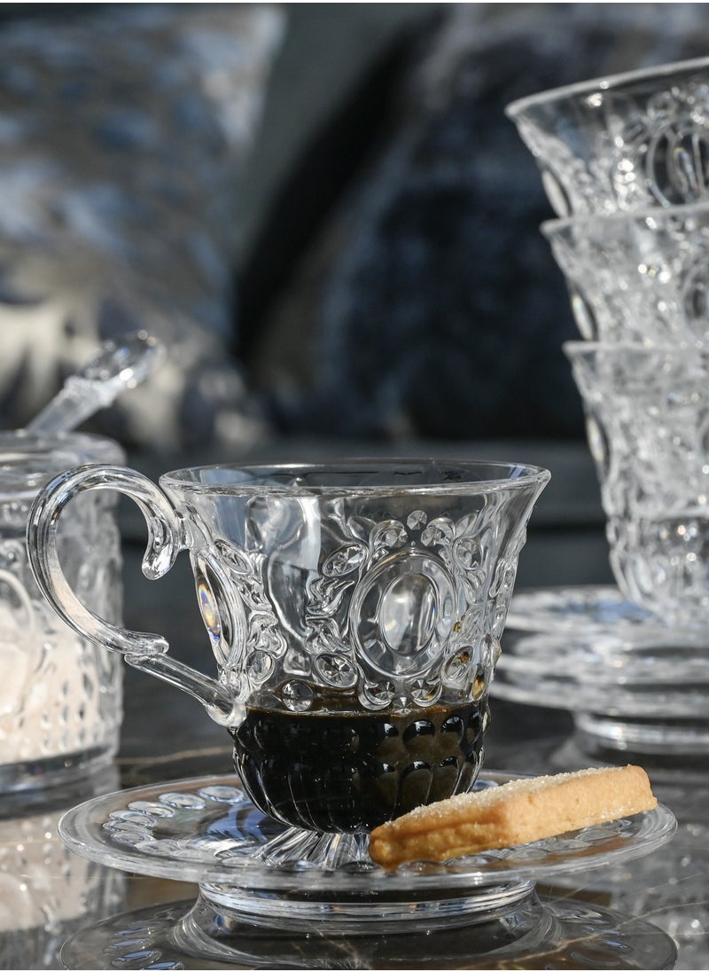 Set 2 Coffee Cup & Saucer Clear, Baci Milano Baroque&Rock