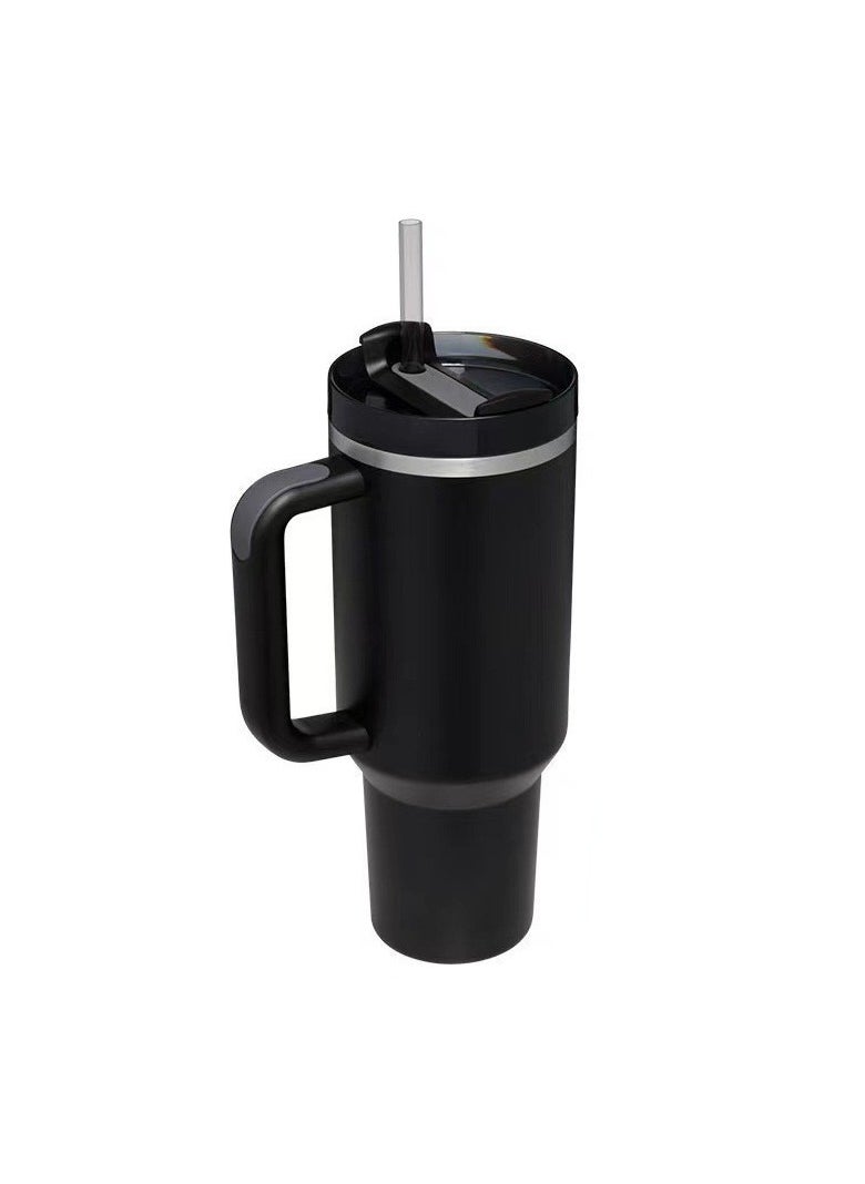 40HZ Iced Coffee Cup Tumbler with Handle and Straw Insulated Stainless Steel Vacuum Cup for Hot and Cold Drinks Water Bottles