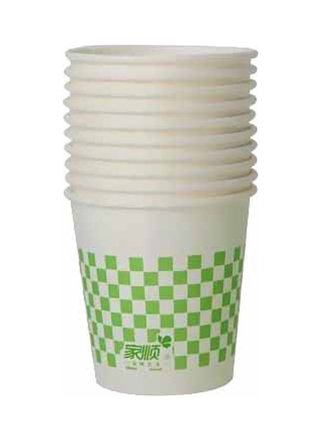 100-Piece Disposable Cup Set Green/White