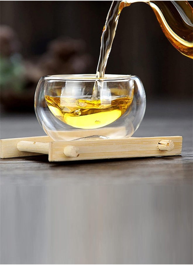 6-Piece Tea Cup Set Clear 60ml