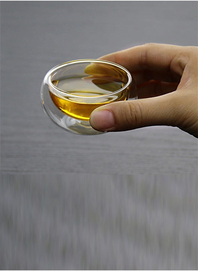 6-Piece Tea Cup Set Clear 60ml