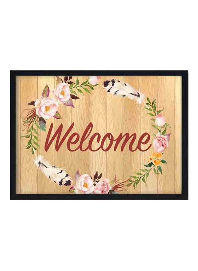 Welcome Wooden Framed Wall Art Painting Multicolour