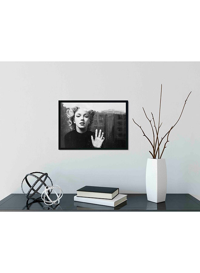 Wooden Framed Wall Art Painting Black/White 33 x 22 x 2centimeter