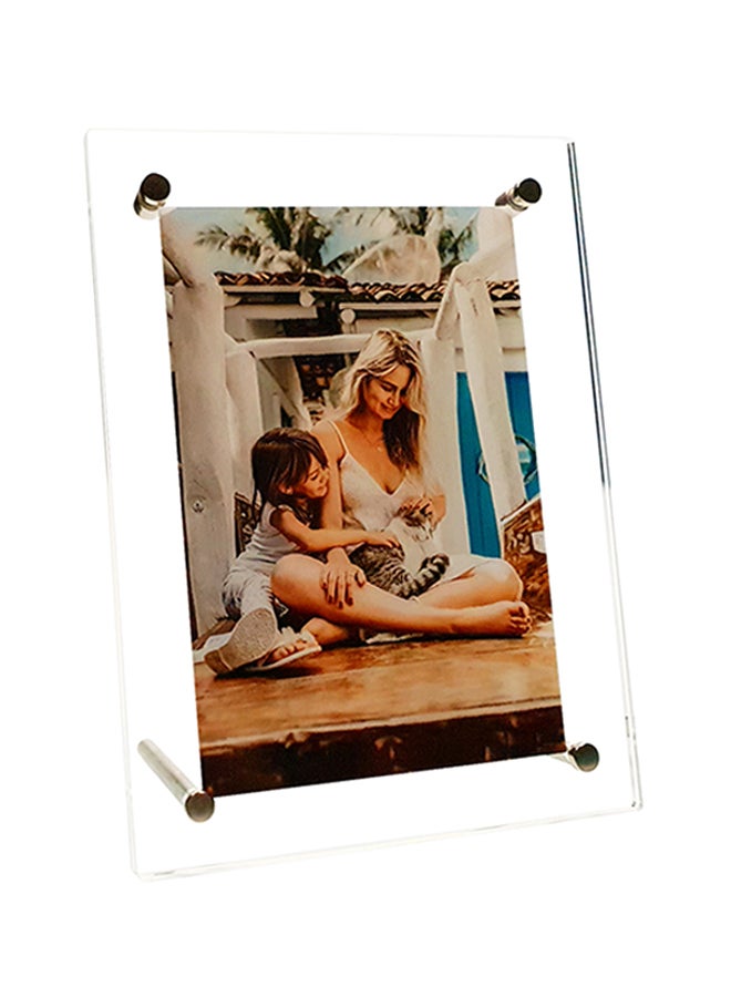 Frameless Acrylic Photo Frame With Standoff 5R Clear 18x13x1cm