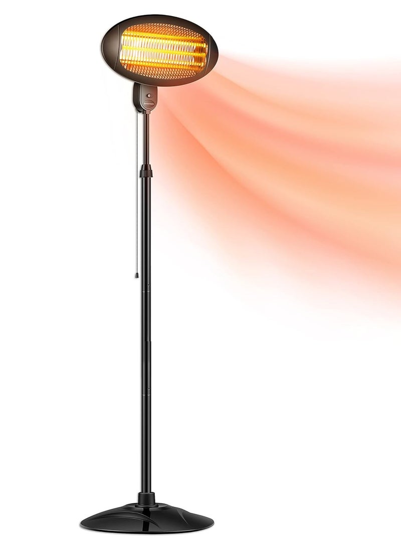 Electric Patio Heater Quartz Garden Heater Waterproof Outdoor Free Standing