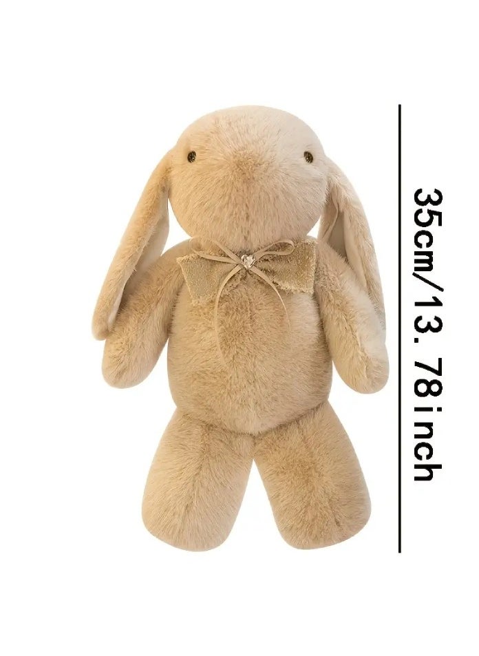 1pc Soft Plush Easter Bunny Puppet, Stuffed Animal Rabbit Doll, Polyester Fiber, Ideal for 0-3 Years Old, with Perfect Birthday, Valentine's, Easter, Halloween, Christmas Gift