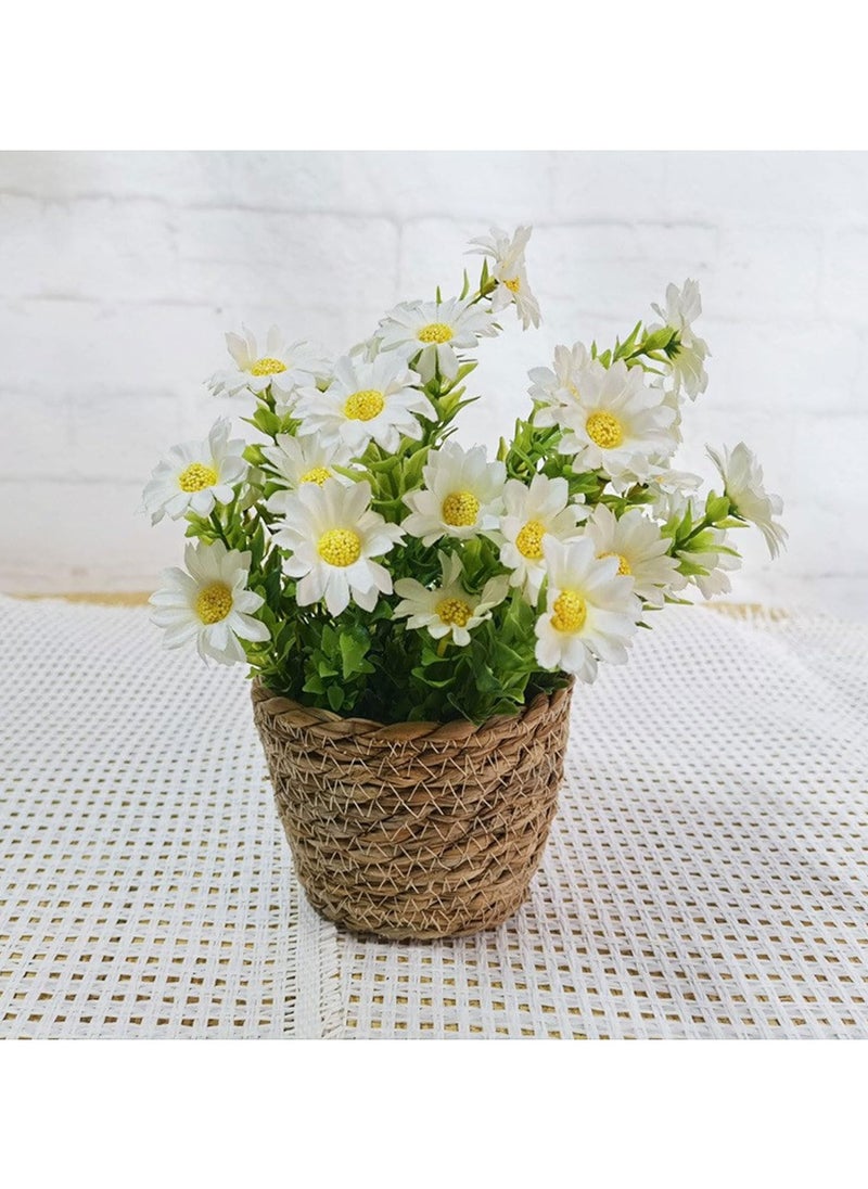 Artificial Potted Flowers Plants Realistic Fake Daisy Flowers