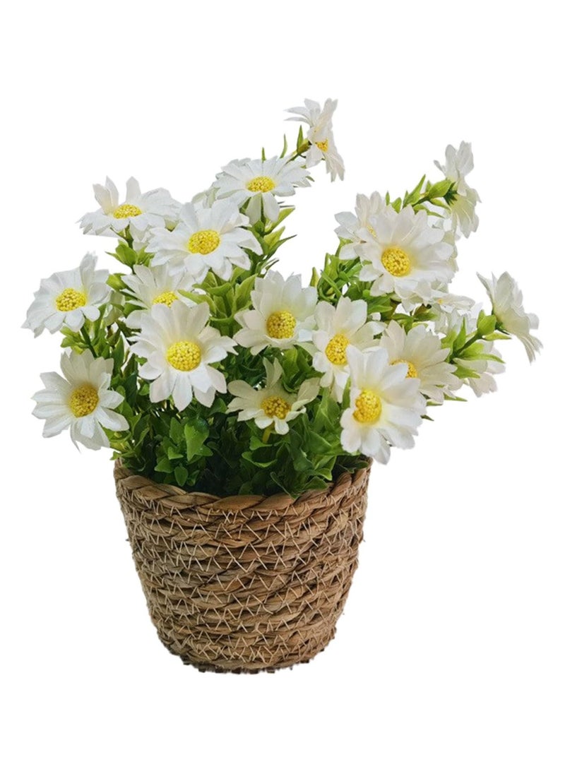 Artificial Potted Flowers Plants Realistic Fake Daisy Flowers