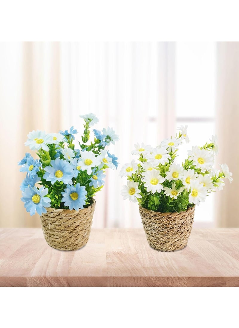 Artificial Potted Flowers Plants Realistic Fake Daisy Flowers