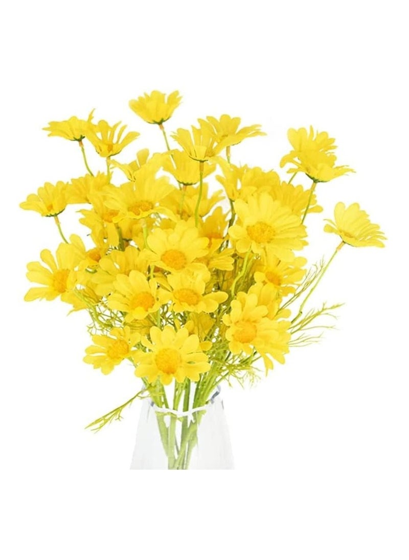 Artificial Flowers 10 Bundles Multicolor Daisy UV Resistant Outdoor Fake Wildflowers with Stems Faux Greenery Shrubs Plants Arrangements for Home Garden Vase Decor