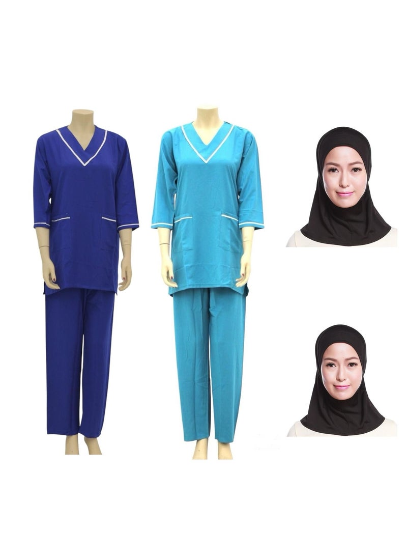 A set of two uniforms and two hijabs for the housemaid and nanny