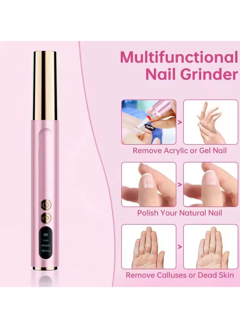 Multifunctional Electric Nail Drill with 9 grinder bit - calluses, dead skin, acrylic or gel nail remover, nail polisher