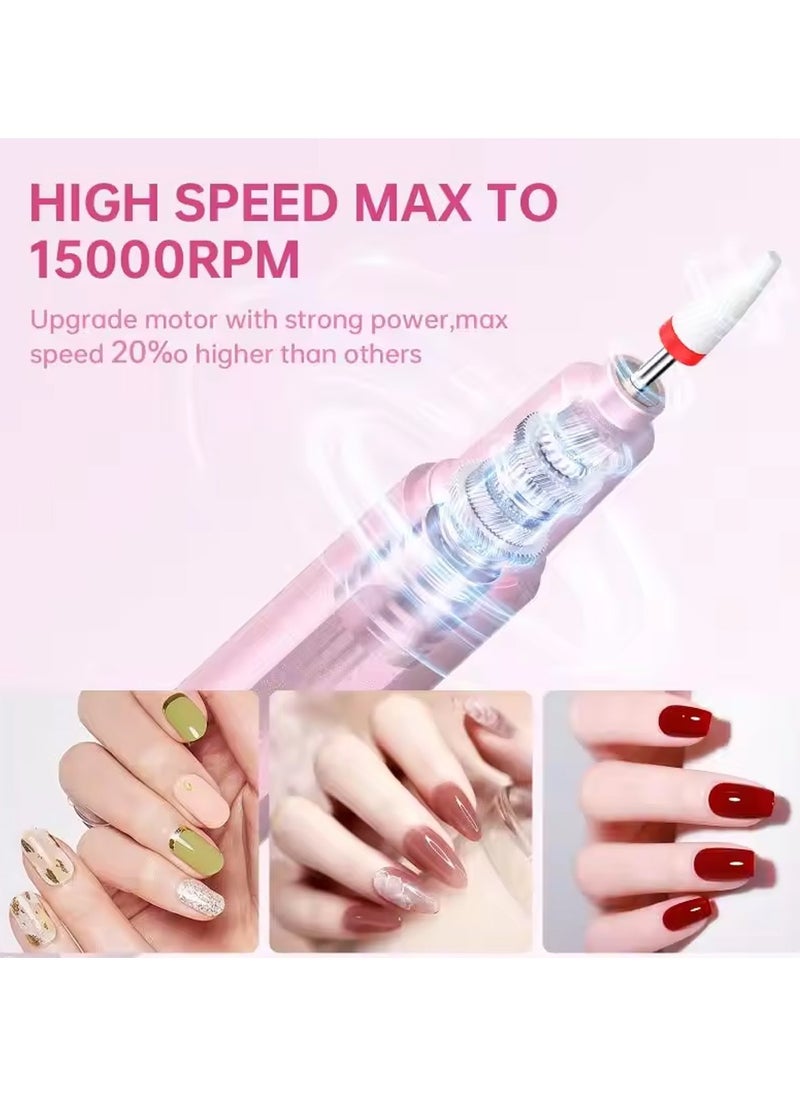 Multifunctional Electric Nail Drill with 9 grinder bit - calluses, dead skin, acrylic or gel nail remover, nail polisher