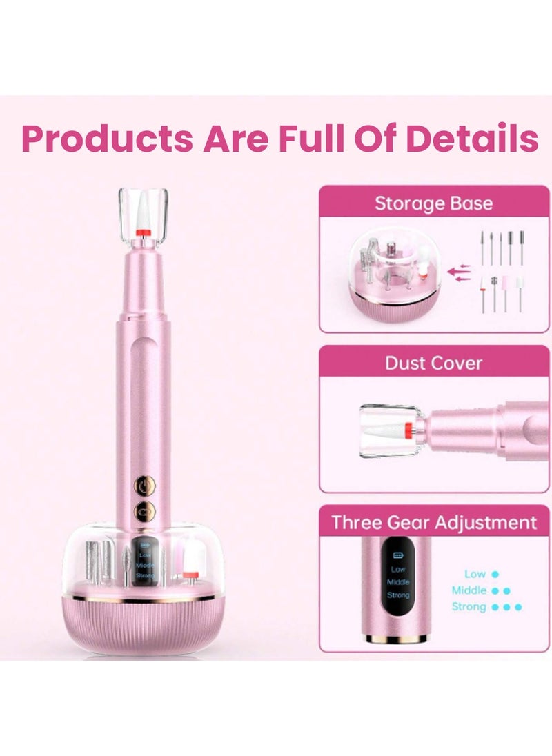 Multifunctional Electric Nail Drill with 9 grinder bit - calluses, dead skin, acrylic or gel nail remover, nail polisher