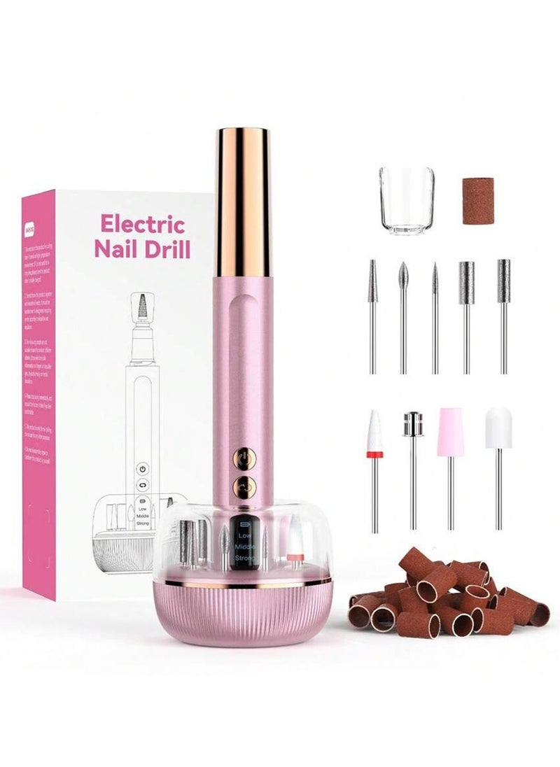 Multifunctional Electric Nail Drill with 9 grinder bit - calluses, dead skin, acrylic or gel nail remover, nail polisher