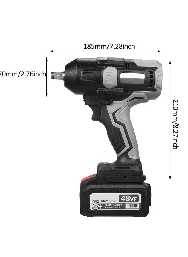 48VF Battery Brushless Impact Wrench with 1080NM High Torque Power Impact Wrench Set