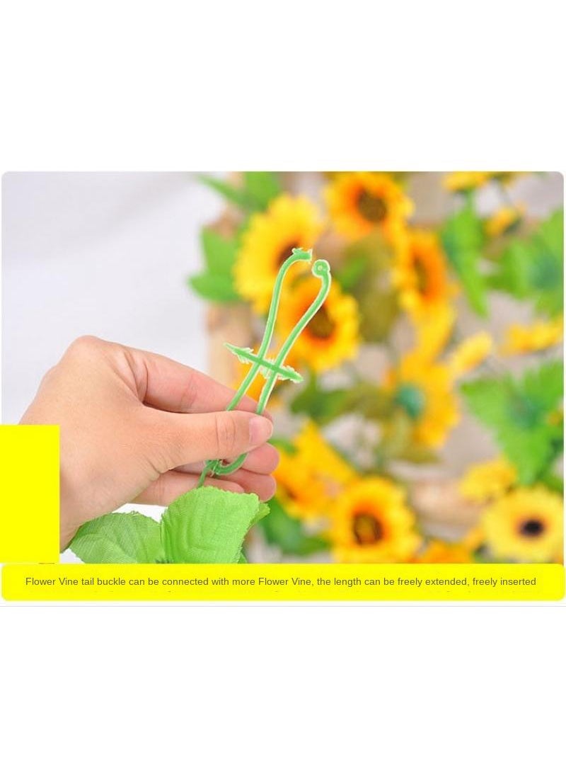 2-Pieces Artificial flower sunflower rattan vine wall decoration plant yelllow