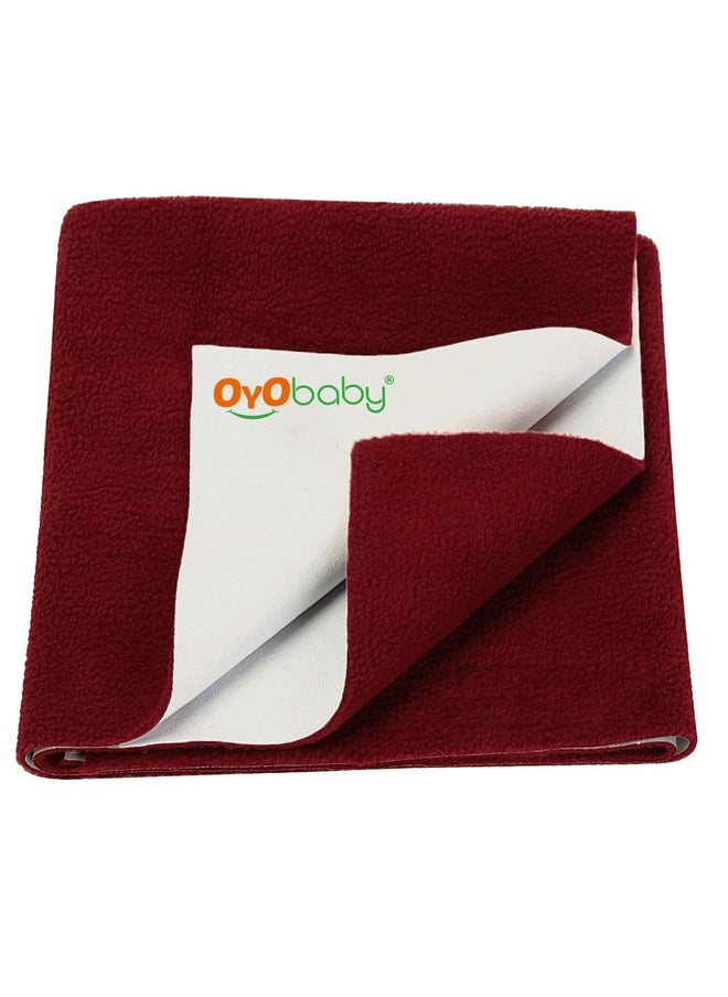 Cotton Waterproof Quick Dry Sheet For Baby| Bed Pad | Baby Bed Protector Sheet For Toddler Children (Large (140Cm X 100Cm, Maroon))