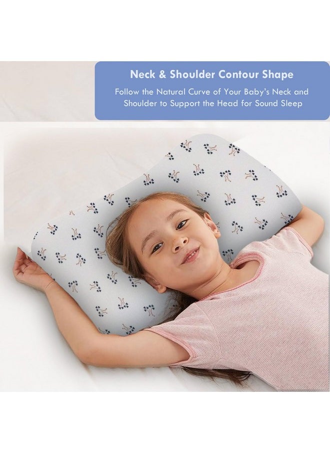 Contour Memory Foam Kids Pillow | Memory Foam Child Pillow | Removable Cover | Toddler Memory Foam Pillow For 12 Months Plus (Heartree)