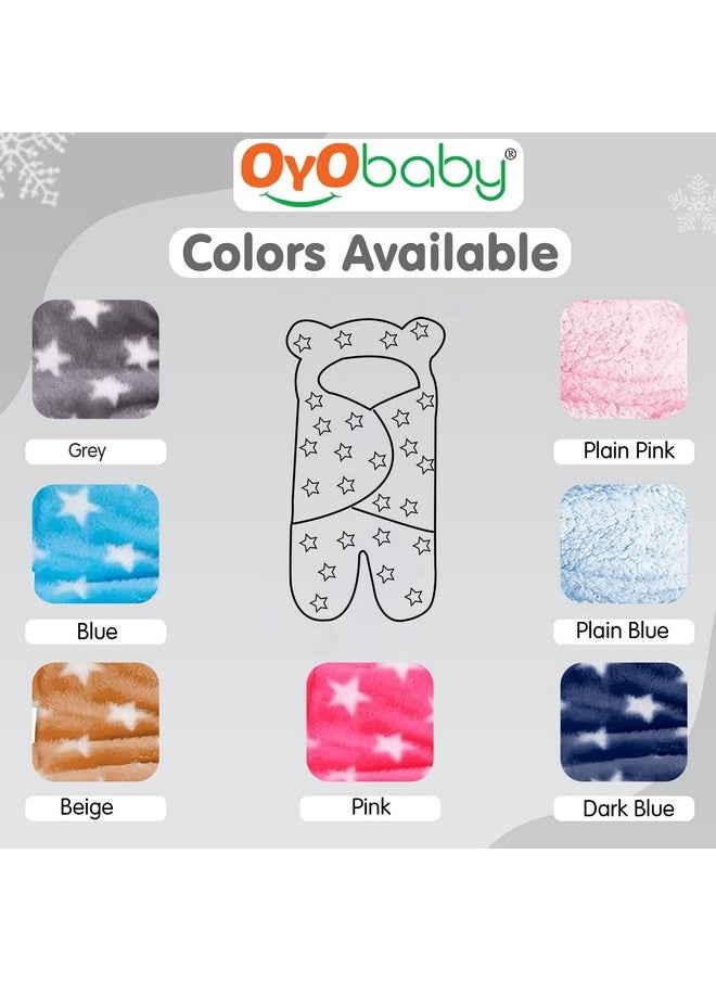 Baby Blankets New Born Babies | Pack Of 1, Super Soft Baby Wrapper Baby Sleeping Bag For Baby Boys, Baby Girls, Babies (76Cm X 70Cm, 0-6 Months, Fleece, Skin Friendly, Star Grey)