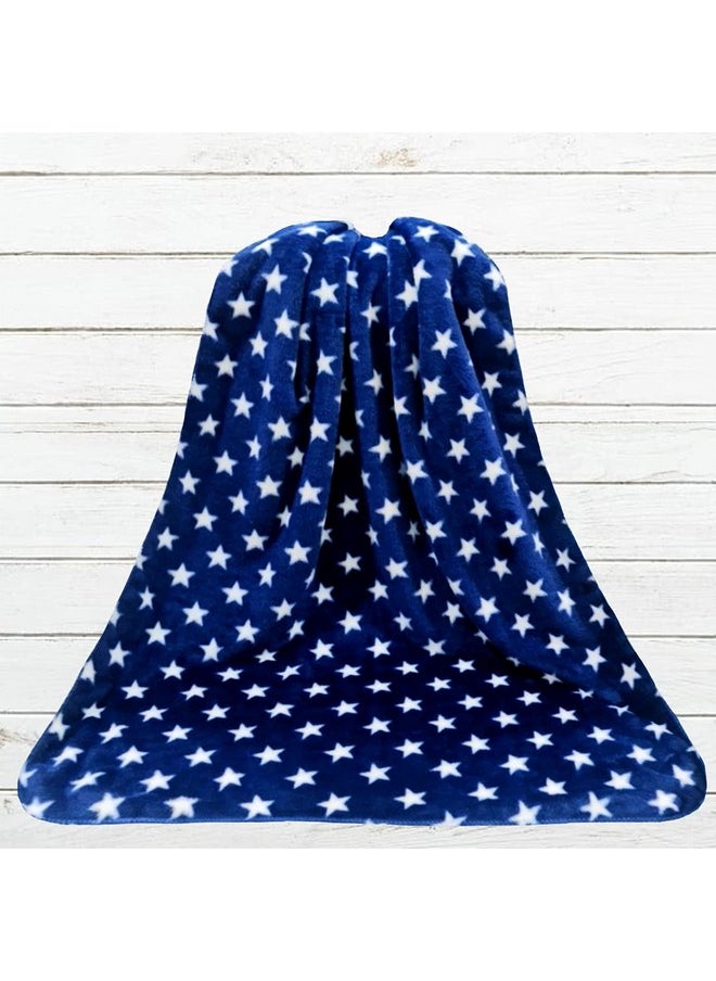 Baby Blankets New Born Pack Of Star Wrapper Bedsheet Cum Wrapping Sheet For Baby Boys And Baby Girls(Cotton, Lightweight, 30X40_Sheet_Navyblue_Stars)