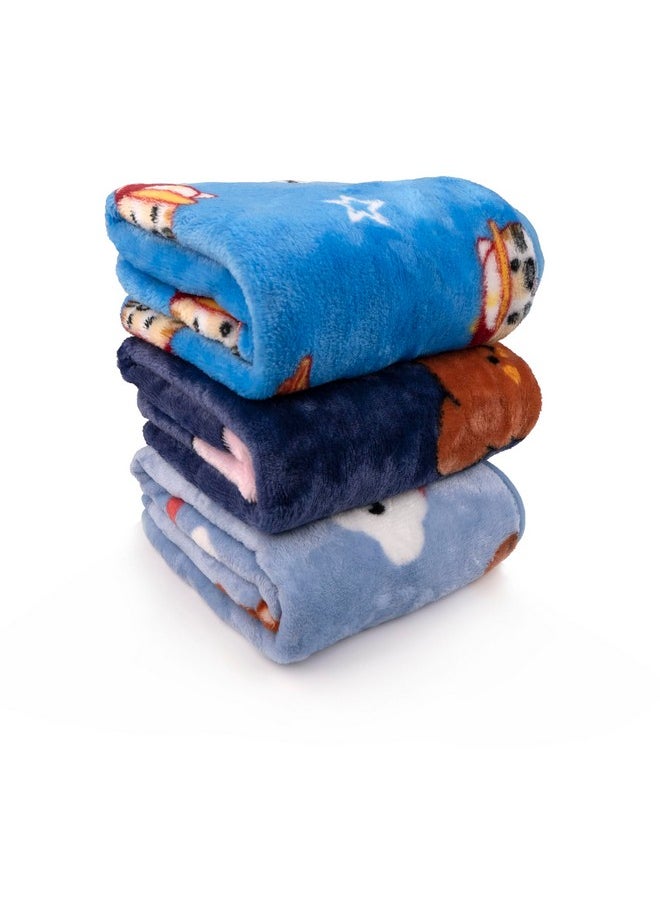 Newborn Baby Blanket Combo Withhood/Infant Ac Blanket/Baby Wrapper/Flannel Baby Blanket For 0-9 Months (70X70Cm)/Pack Of 3