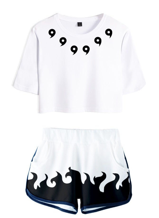 New Naruto Crop Top Short T Shorts Set