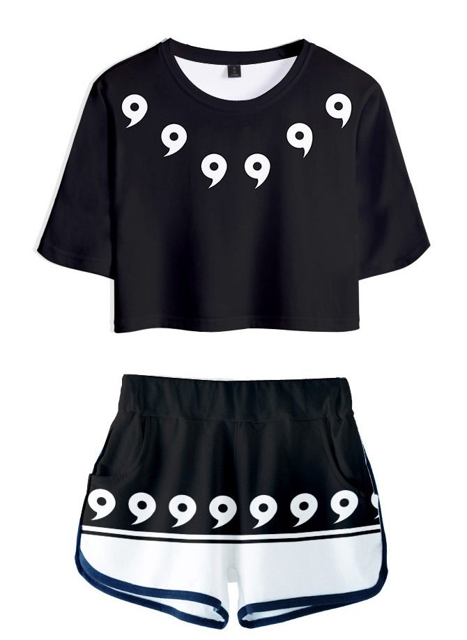 New Naruto Crop Top Short T Shorts Set