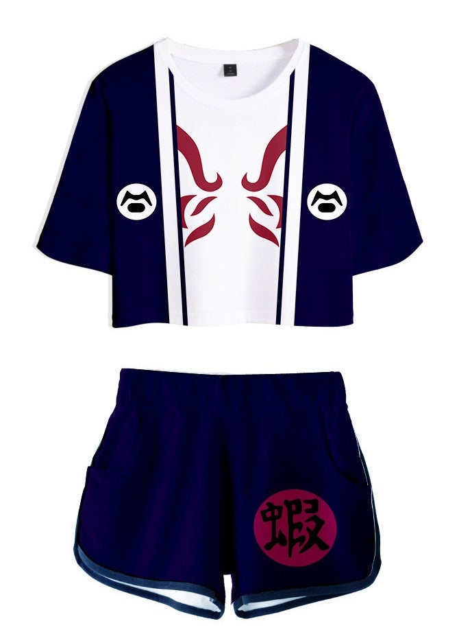 New Naruto Crop Top Short T Shorts Set