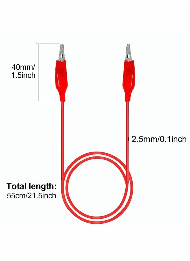 Alligator Clips Electrical, 5-Color 21.5inch Test Leads with Clips, Stamping Jumper Wires for Electrical Testing, Circuit Connection, Experiment, 20 PCS