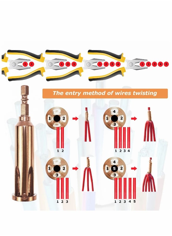 Wire Twisting Tools, Stripper and Twister, Quick Connector Twist Tool, 4 Square 2.5 Square, 2~5 Way Twister Wire, for Stripping Cable at the Same Time