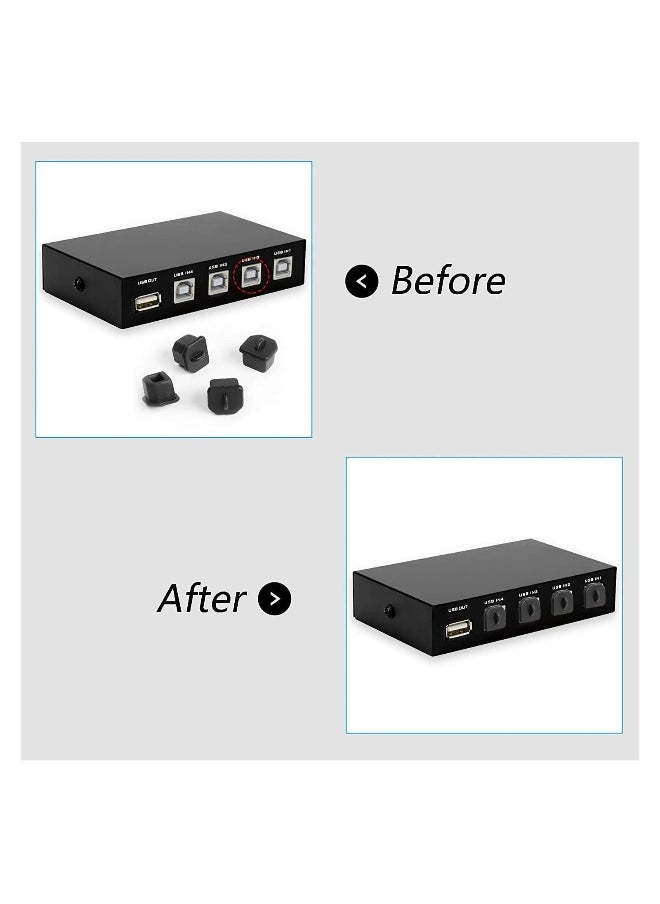 20pcs USB B Anti Dust Cap Cover Plugs Female Dustproof Plug Soft Silicone Protector Black