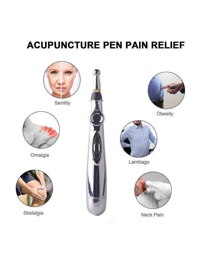 Acupuncture Pen Electronic Meridian Therapy Machine Energy Pens Massager Relief Pain Tools with 5 Massage Heads