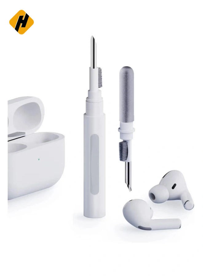 Cleaner Kit for Airpods Pro 1 2 Multi Function Cleaning Pen Soft Brush for Bluetooth Earphones Case Wireless Earphones Wireless Earbuds Cleaning Tools for Huawei Samsung MI Earbuds White