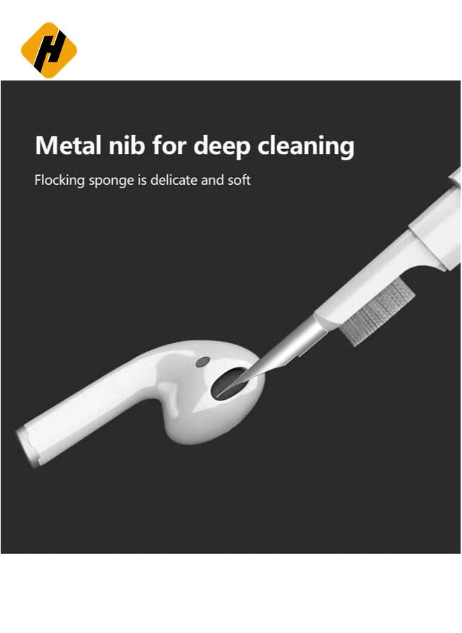 Cleaner Kit for Airpods Pro 1 2 Multi Function Cleaning Pen Soft Brush for Bluetooth Earphones Case Wireless Earphones Wireless Earbuds Cleaning Tools for Huawei Samsung MI Earbuds White