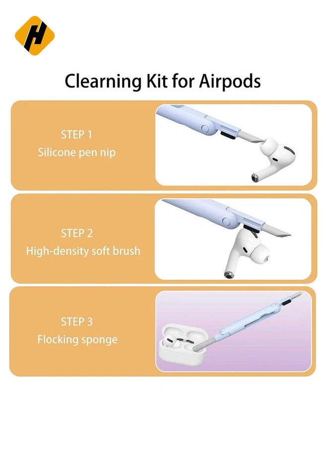 7 in 1 Computer Keyboard Cleaning Brush Set Earbuds Cleaning Pen Wireless Bluetooth Headset Charging Box Electronics Keyboard Cleaning Tools Cleaner Keycap Puller Kit