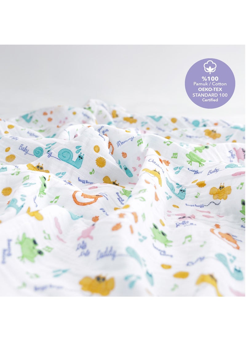 Milk&Moo Friends Baby Swaddle Blankets, Oeko-Tex Certified 100% Cotton, Ultra-Soft, Breathable, Lightweight, Set of 2